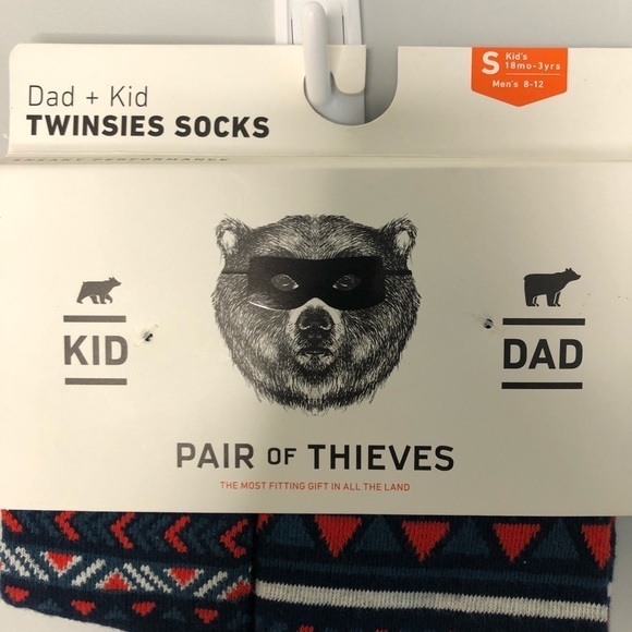 Twinsies Socks Kid+Dad Striped Red Green Size Med - Picture 4 of 8